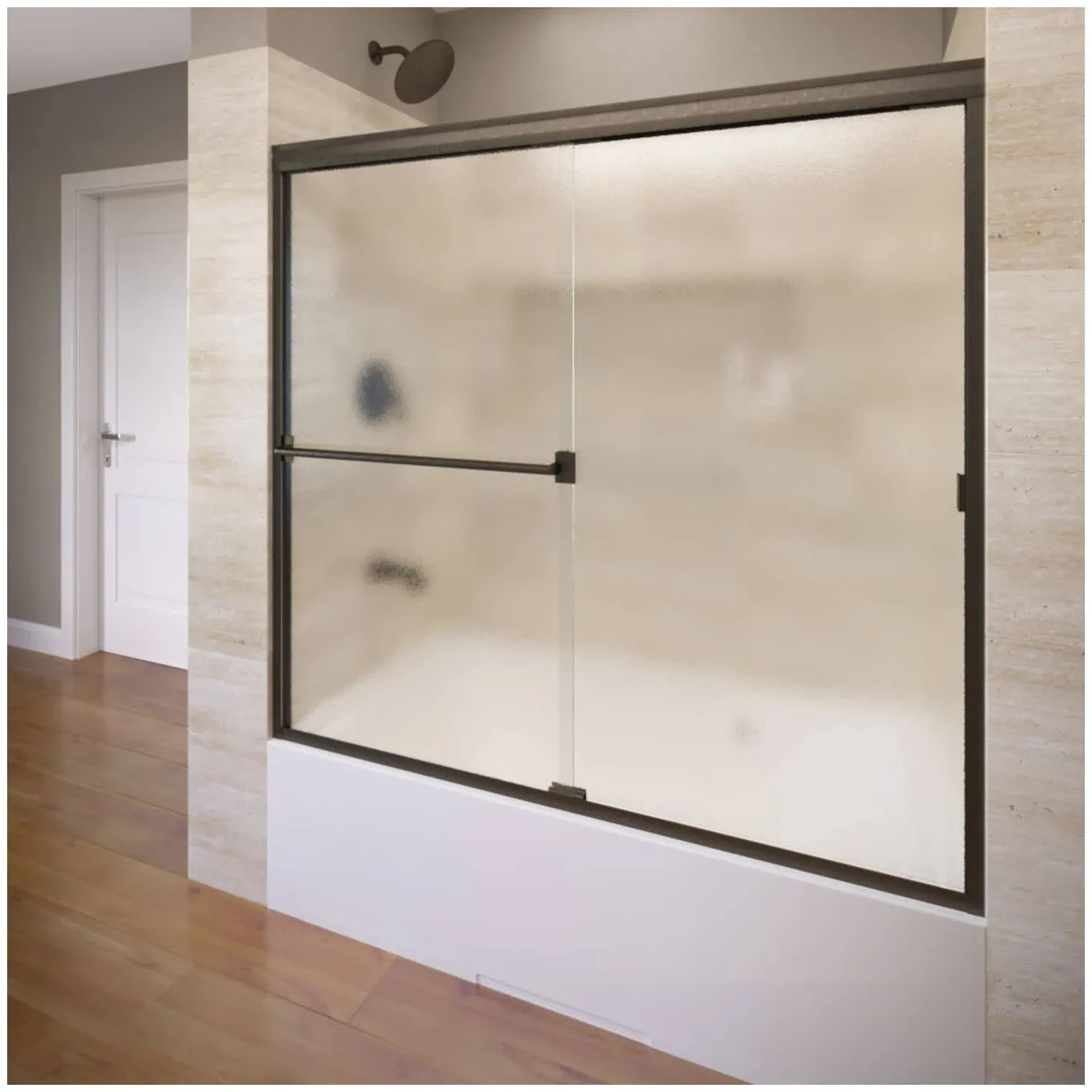 Basco Classic Oil-Rubbed Bronze 52-in to 56-in W x 56-in H Semi-frameless Bypass Sliding Bathtub Door