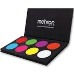 Mehron Paradise Makeup AQ NEON UV Glow 8 Color Palette Body &amp; Face Paint