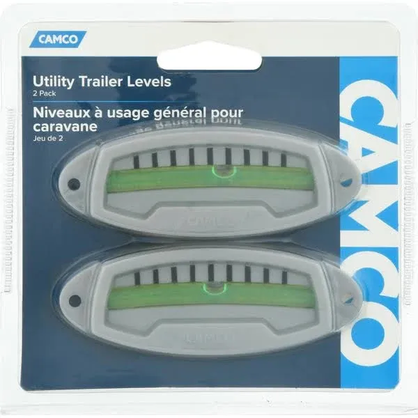 Camco Utility Trailer Bubble Levels - Features Graduated Markings for Easy RV Leveling - Easy Install w/Screws or Self-Adhesive Tape - 2-Pack (25503)