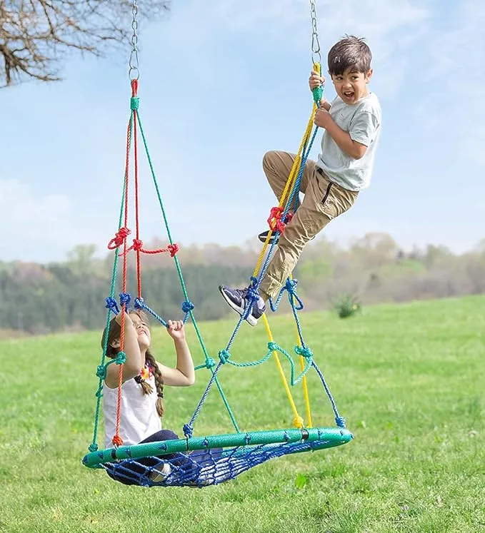 2-in-1 Colorful Climbing Rope Swing - 40"