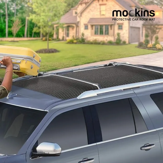 Mockins 60"x40" Anti Slip Mat for Car Rooftop Cargo Carrier & Roof Bag | Strong Grip PVC Roof Rack Pads | Trim-to-Fit Roof Rack Protection Pads | Non-Scratch Roof Pad Cargo Mat for SUV Car & Truck