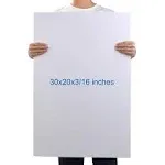 Foam Board 20 x 30 x 3/16&#034; (5mm) - 12 Pack - White Poster Board, Acid Free, D...