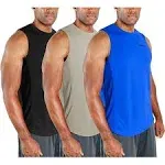 DEVOPS 3 Pack Men's Muscle Shirts Sleeveless Dry Fit Gym Workout Tank Top