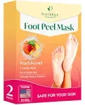 PLANTIFIQUE Foot Peeling Mask - Dermatologically Tested to Repair Heels & Remove Dead Skin for Baby Soft Feet - Exfoliating Peel Mask for Cracked Feet (Peach, 2 pack)