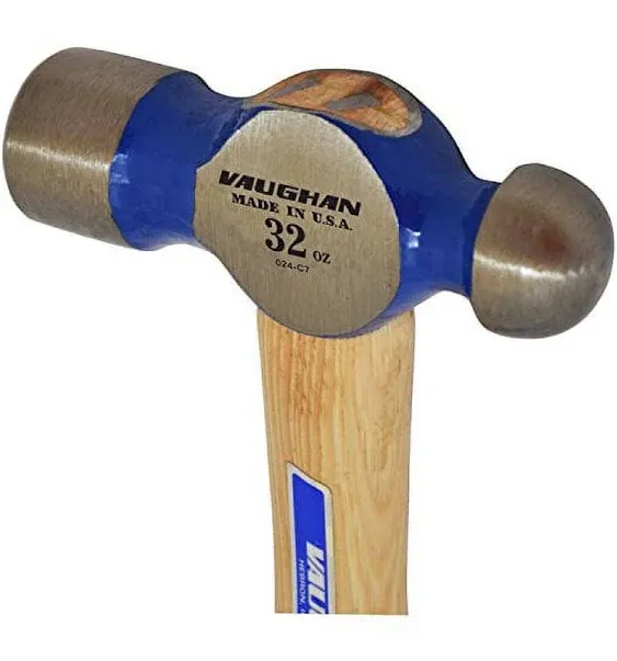 Vaughan S432 32-Ounce Hickory Handle Super Steel Ball Pein Hammer, 15 3/4-Inch Long.