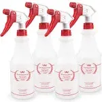 4 Pack Plastic Spray Bottles 24 OZ – Leak Proof, Adjustable Nozzle, Empty Spray