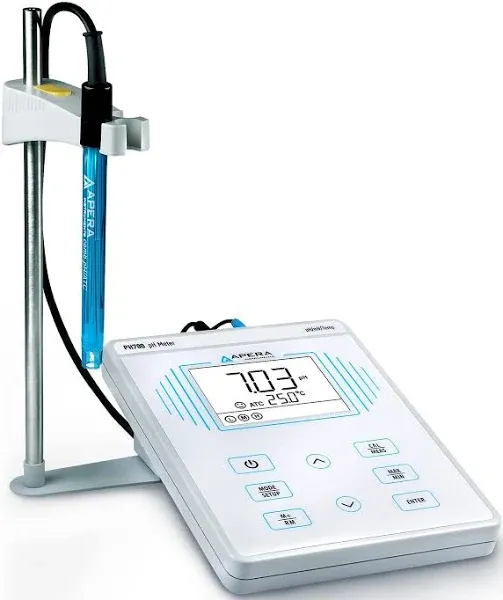 Apera Instruments, LLC-AI501 PH700 Benchtop Lab pH Meter, 0.01 pH Accuracy, 1-3 Points Auto Calibration, 3-in-1 pH/Temp. Electrode