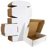 HORLIMER 9x6x2 inches Shipping Boxes Set of 25, White Corrugated Cardboard Bo...