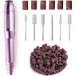 MelodySusie Portable Electric Nail Drill,PC120B Compact Efile Electrical Professional Nail File Kit for Acrylic, Gel Nails, Manicure Pedicure Polishing Shape Tools Design for Home Salon Use, Purple