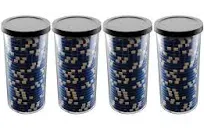 Versa Games 25pc Poker Chip Storage Tube - 4 Piece Set 