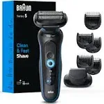 Braun Electric Shaver for Men, Series 5 5120s, Wet & Dry Shave, Turbo Shaving Mode, Foil Shaver, Engineered in Germany, with Beard Trimmer &