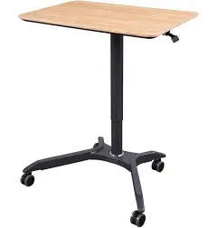 Stand Up Desk Store Pneumatic Adjustable Height Rolling Mobile Laptop Standing Desk Cart