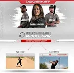 PowerNet Combo PVC/Click Stick Baseball Swing Trainer, Interchangeable Attachments Also for Softball, Training Bat for Creating Maximum Bat Speed at Contact