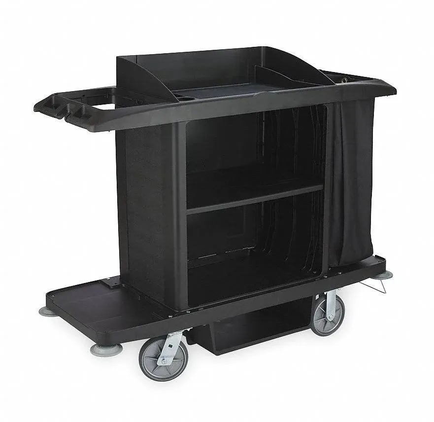 Rubbermaid FG618900BLA Full Size Housekeeping Cart