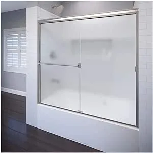 Basco Shower Door CLCH05A5656OBBN Classic Semi-frameless tub door, Brushed Nickel