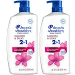 Head & Shoulders 2-in-1 Dandruff Shampoo and Conditioner, Anti-Dandruff Treatment, Smooth & Silky, 31.4 fl oz Each, Twin Pack