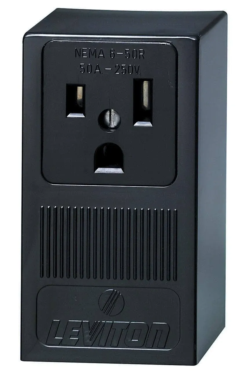 Surface Mount Receptacle - Black - Leviton