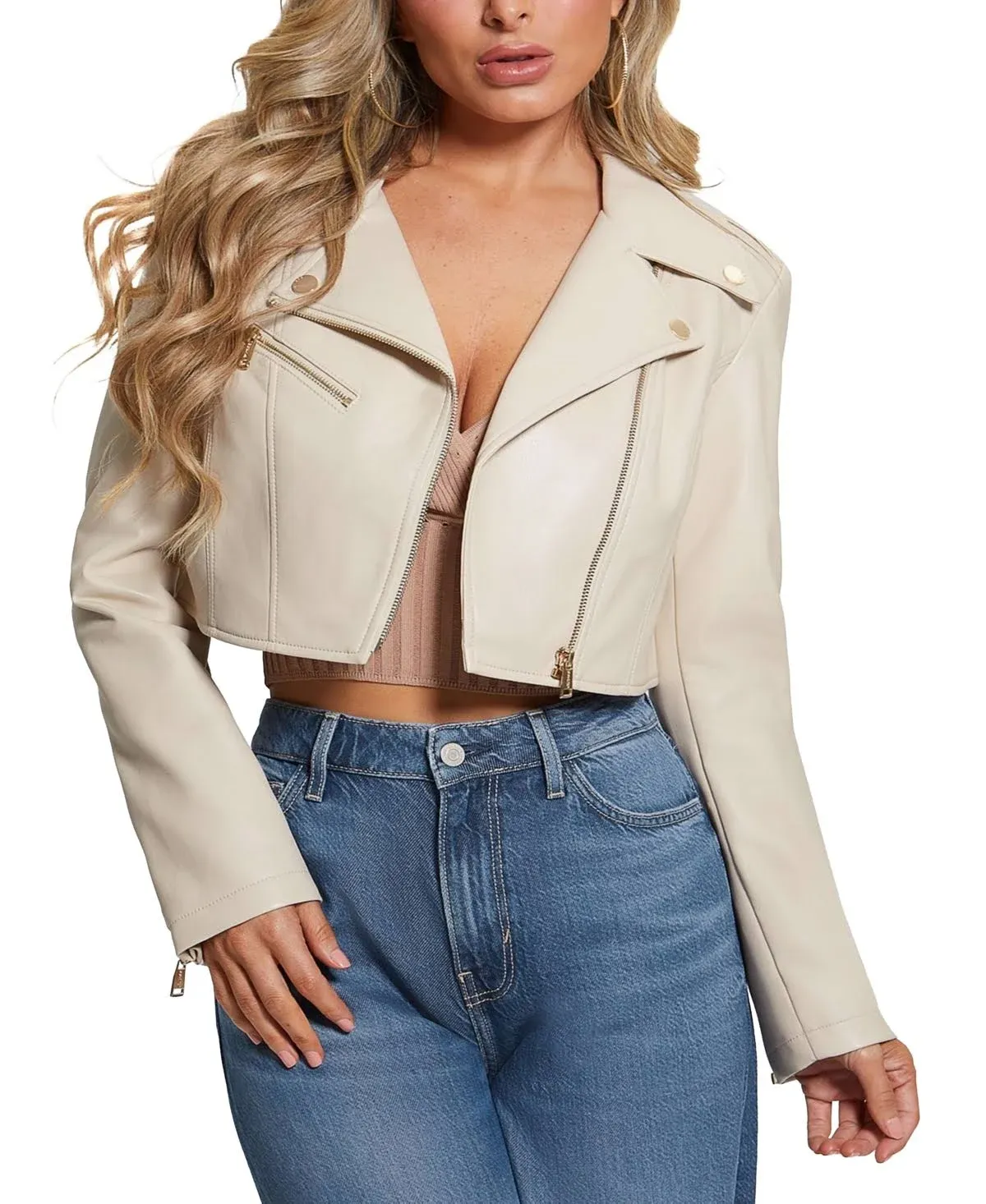 Rochelle Faux-Leather Moto Jacket