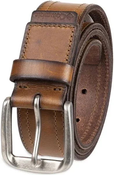 Columbia Men's Stayton Classic Logo Leather Belt