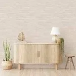 Tempaper & Co Faux Horizontal Grasscloth Peel & Stick Wallpaper- Cream