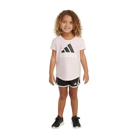 adidas Girls Graphic Tee & Gym Shorts T-shirt Set