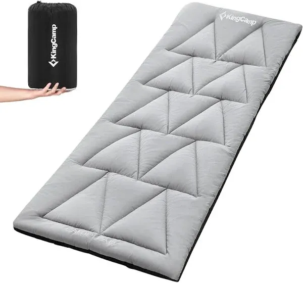 KingCamp Sleeping Cot Pad for Camping Portable Lightweight Non-Slip Soft Cotton Camp Cot Mattress Pad for Camp Cot Bed 74.8L x 25.2W, 1.61LBS, Grey