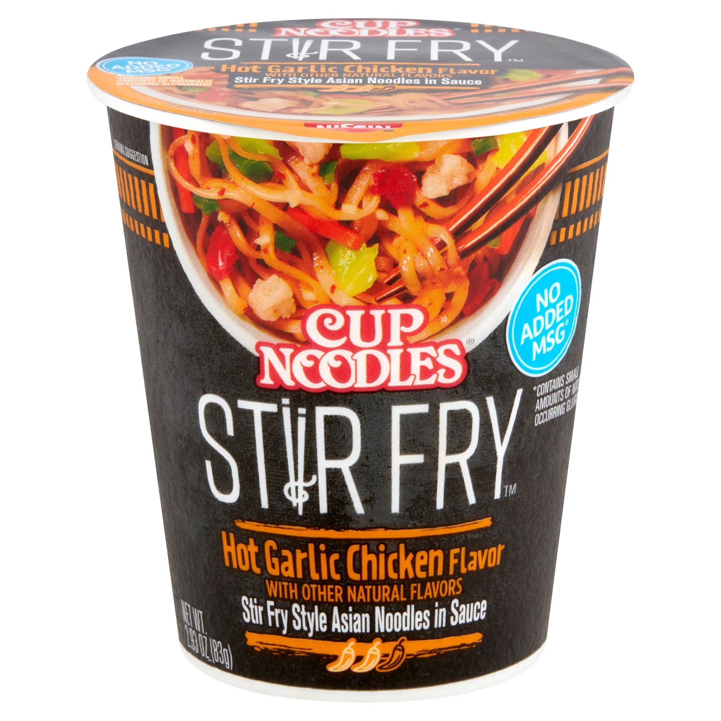 Cup Noodles Stir Fry Noodles, Hot Garlic Chicken Flavor - 2.93 oz