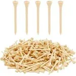 200/300 Pack Bamboo Golf Tees in Bulk (2 3/4 inch, Natural Wood Color) 70mm