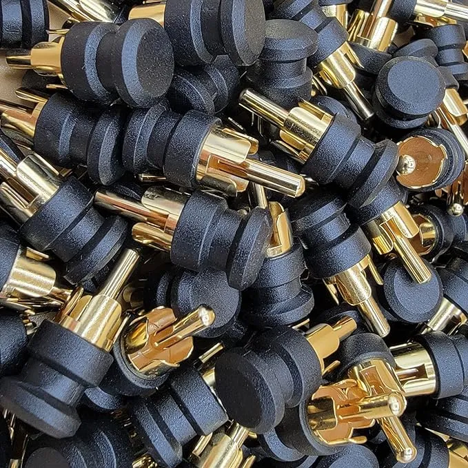 GOLD 20 RCA SHIELDED SHORTING CAPS PLUGS RF/EMI NOISE CANCELING DUST PROTECTION