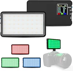 Lume Cube - LED Light RGB Panel Go - Adjustable Panel Go - Intelligent LCD Display - Photo Video Lighting - Long Battery Life - 3200 to 5600K Adjustable Color Temperature