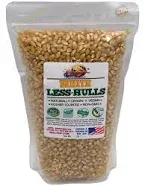 White Virtually Hulless (Less Hulls) Popcorn Kernels • 7 lb Resealable Bag • USA Grown • NON-GMO, Vegan, KOSHER • INTL POP