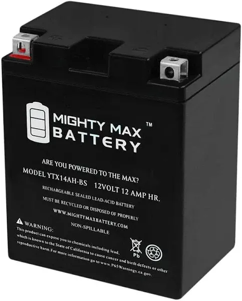 Mighty Max Battery YTX14AH-BS 12V 12Ah Battery for Yamaha YFM350B Bruin 350cc 2004-2006