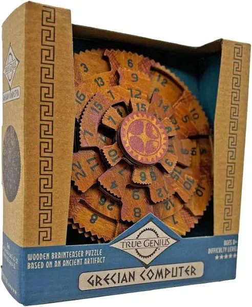 True Genius Grecian Computer Wooden Brainteaser Puzzle 