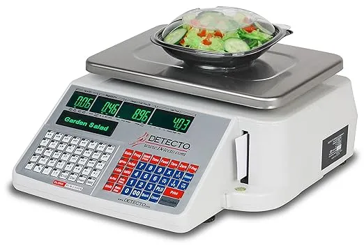 Detecto DL1060 Deli Scale with Integral Printer, 60 lb. x 0.02 lb.