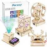 4 in 1 STEM Kits, Wooden Construction Science Kits, STEM Projects for Kids Ages 