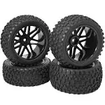 Vgoohobby 12Mm Hex Wheel Rims Mesh Shape Rubber Tires With Sponge 88Mm/3.46&#034; Rep