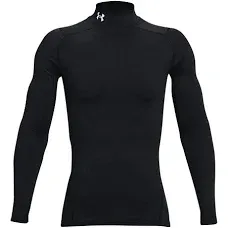 UNDER ARMOUR UA ColdGear Compression Long Sleeve Mock Shirt XLarge Black/Grey