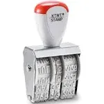 KTWT 1.5" Rubber Stamp Line Dater, Date Stamp, Office Stamp, Rotating Stamp 3/16" (5mm)