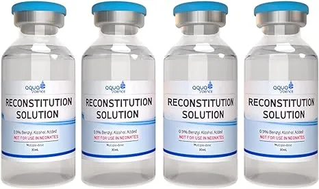 Reconstitution Solution 4-Pack - 30ml - Ultra Clean Solution in Premium Glass Vials | Made in USA