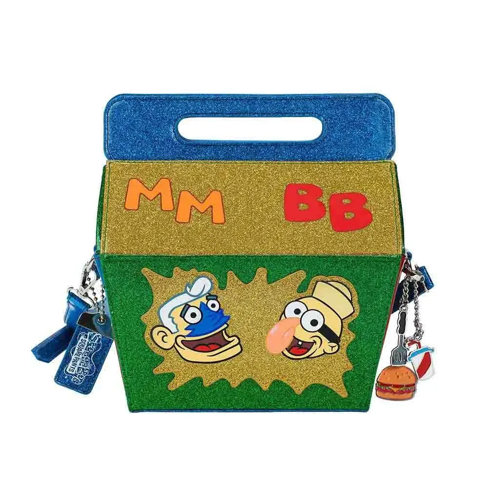 Spongebob Squarepants Glitter Kids Meal Box With Adjustable Strap and Three Metal Charms