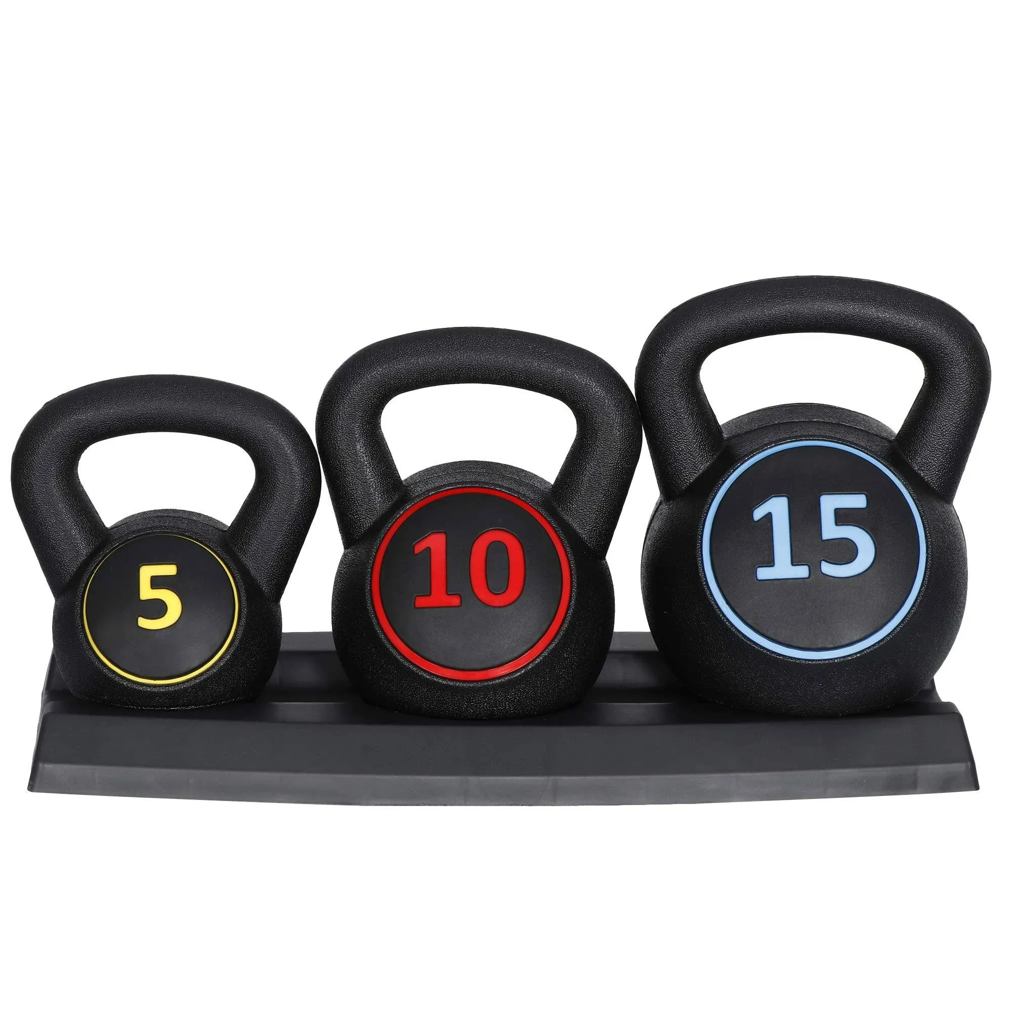 Saturnpower 3-Piece Kettlebell Set, Exercise Fitness Weight Set with Base Rack f