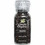 Simply Organic Daily Grind Black Peppercorn 2 65 oz 75 g Kosher, Organic