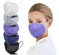 Borje KN95 Face Masks 50 Pcs, 5-Ply Protection Multicolor KN95 Mask, Disposable Face Masks for Adults RS8010