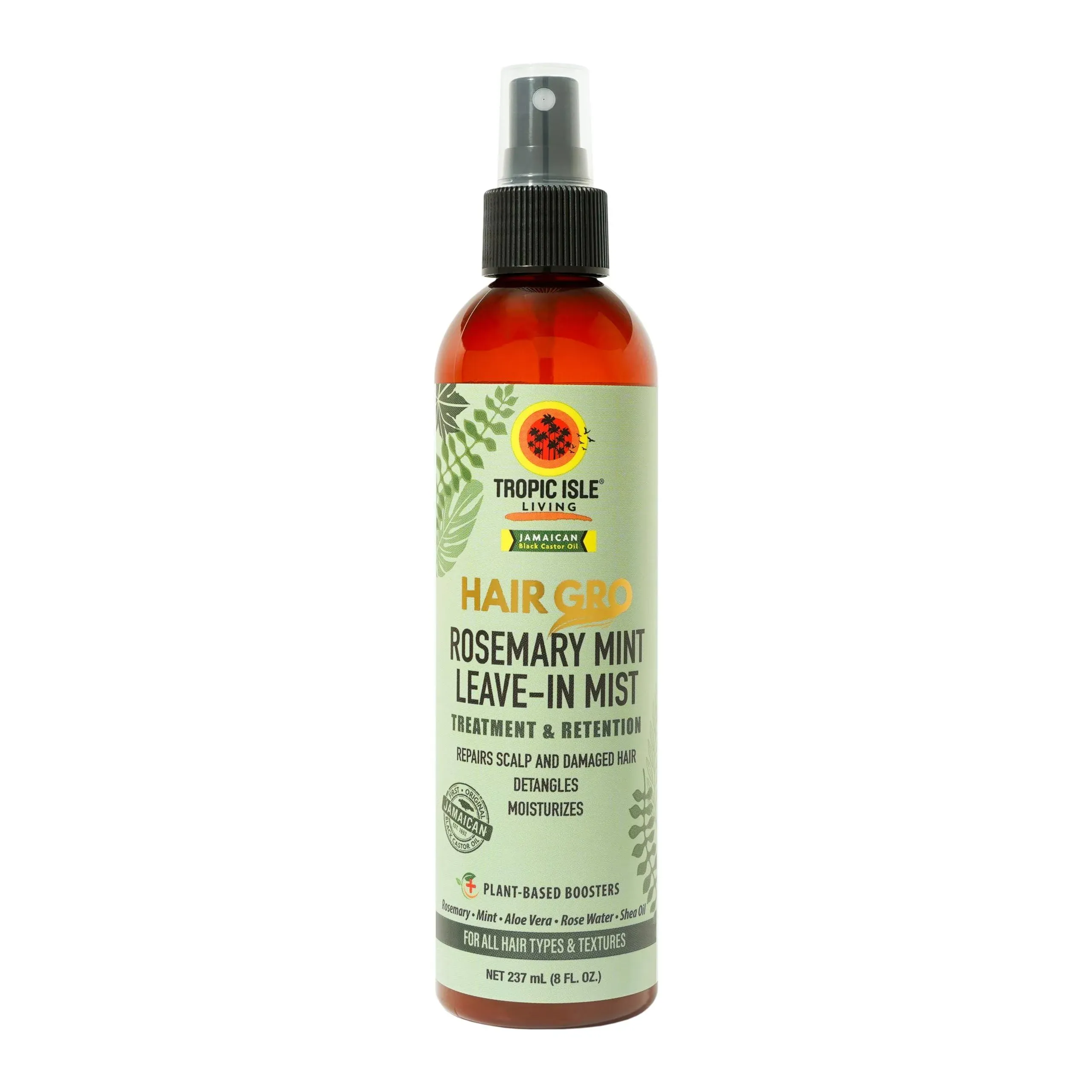 Tropic Isle Living Jamaican Black Castor Oil Hair Gro Rosemary Mint Leave-In Mist 8oz