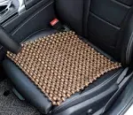 EXCEL LIFE Natural Wood Beaded Seat Cover Pad Mat Comfy Cool Summer Massage Seat Cushion (Square) Medium Size for Car, Sedan,SUV Office Chair