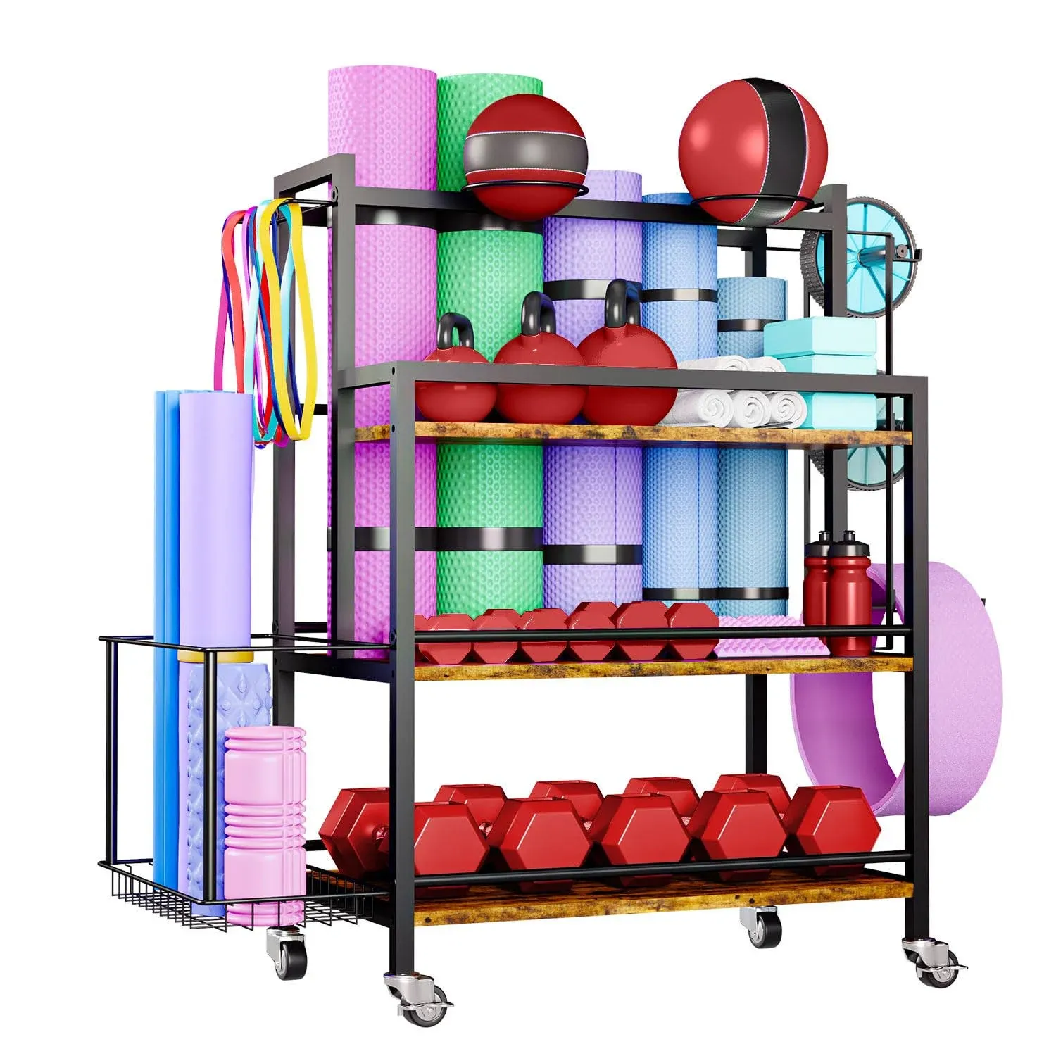 EasyCom 4 Tier Large Capacity Rack Home Gym Storage