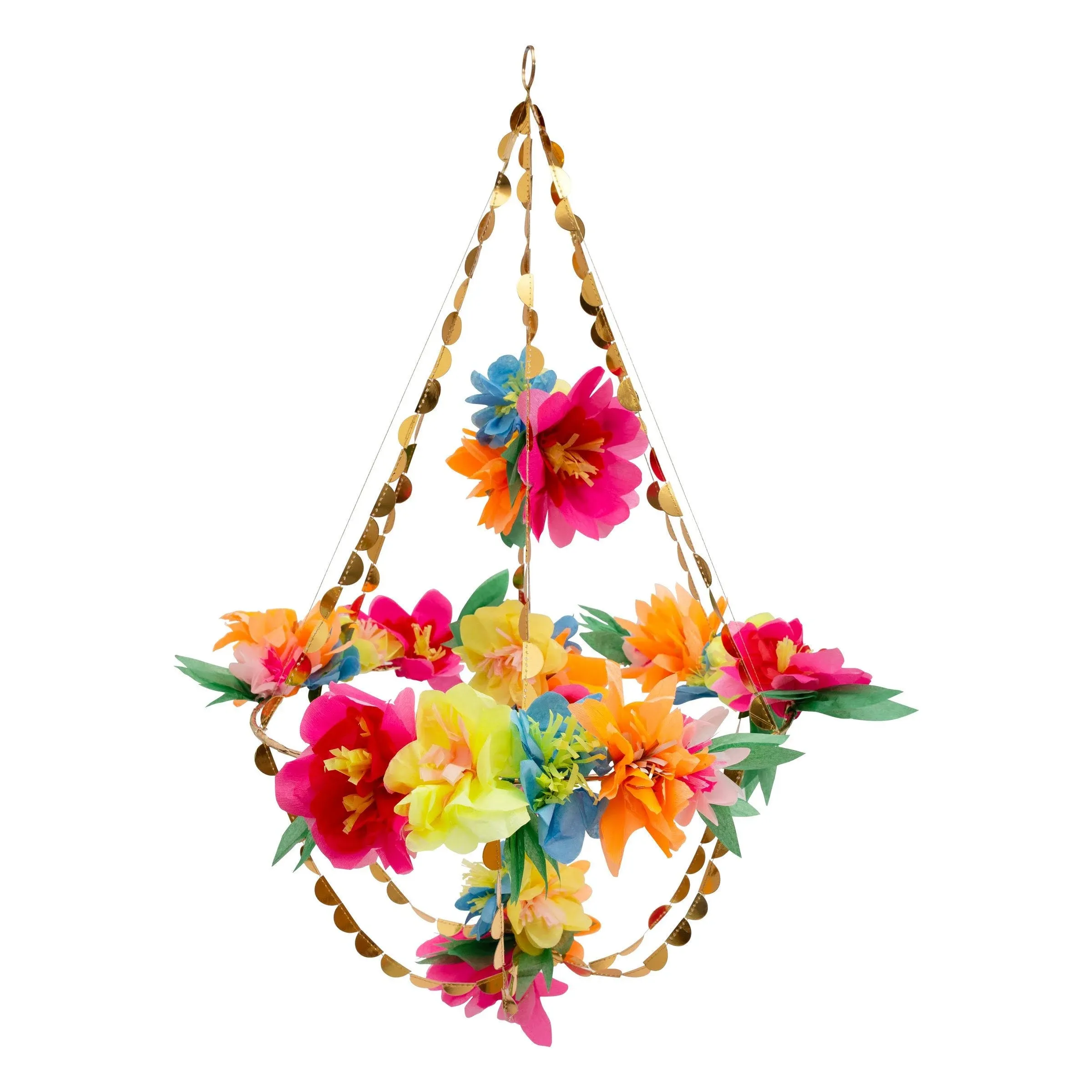 Hanging Party Decorations Tissue Paper Flowers Bright Floral Blossom Paper Chandelier