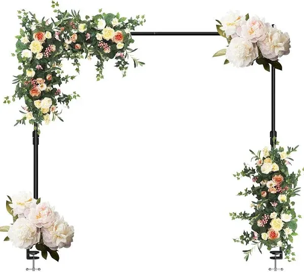 EMART 70''Tall Adjustable Over The Table Rod Stand, 50-94" Length, Balloon Flower Arch Stand for Birthday, Wedding, Party, Anniversary Decorating