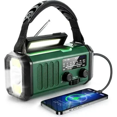 10000Mah Crank Radio, Emergency Radio, Solar Radio, NOAA/AM/FM Weather Radio, US