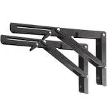 Folding Shelf Brackets - Heavy Duty Metal Collapsible Shelf Bracket for Bench Ta